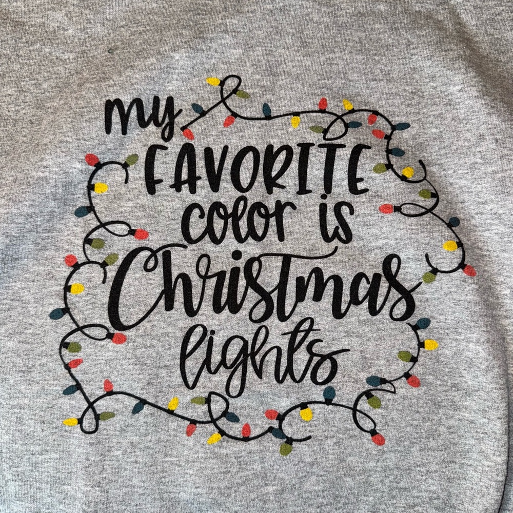 Gray Christmas Lights Crewneck